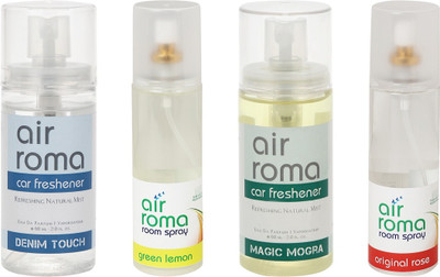 

Airroma Denim Touch, Green Lemon, Magic Mogra, Original Rose Spray(520 ml)