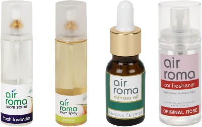 

Airroma Fresh Lavender, Jasmine, Mogra Flower, Original Rose Aroma Oil, Spray(490 ml)