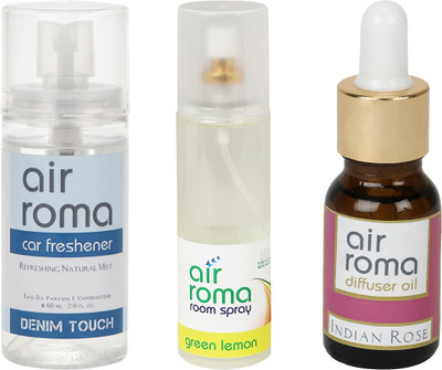 

Airroma Denim Touch, Green Lemon, Indian Rose Aroma Oil, Spray(275 ml)