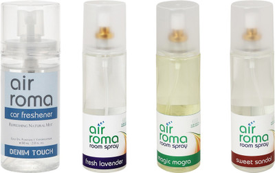 

Airroma Denim Touch, Fresh Lavender, Magic Mogra, Sweet Sandal Car Freshener(660 ml)