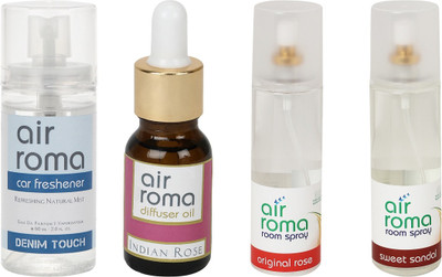 

Airroma Denim Touch, Indian Rose, Original Rose, Sweet Sandal Car Freshener(490 ml)