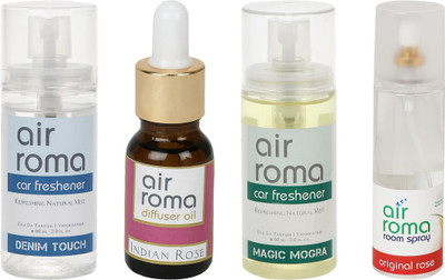 

Airroma Denim Touch, Indian Rose, Magic Mogra, Original Rose Aroma Oil, Spray(350 ml)