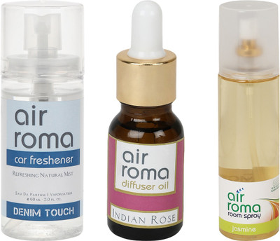 

Airroma Denim Touch, Indian Rose, Jasmine Aroma Oil, Spray(275 ml)