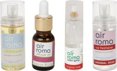 

Airroma Aqua Lime Fresh, Indian Rose, Original Rose Aroma Oil, Spray(350 ml)