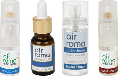 

Airroma Atlantic Breeze, Denim Touch, Sweet Sandal Aroma Oil, Spray(490 ml)