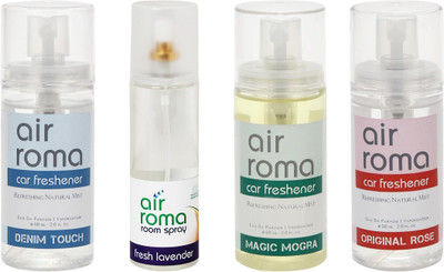 

Airroma Denim Touch, Fresh Lavender, Magic Mogra, Original Rose Spray(380 ml)