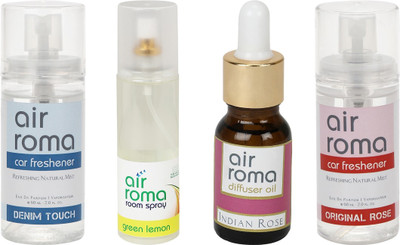 

Airroma Denim Touch, Green Lemon, Indian Rose, Original Rose Car Freshener(350 ml)
