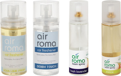 

Airroma Aqua Lime Fresh, Denim Touch, Fresh Lavender, Jasmine Spray(520 ml)