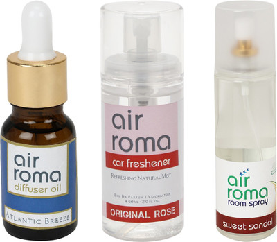 

Airroma Atlantic Breeze, Original Rose, Sweet Sandal Aroma Oil(275 ml)