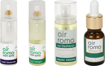 

Airroma Fresh Lavender, Magic Mogra, Mogra Flower Aroma Oil, Spray(490 ml)