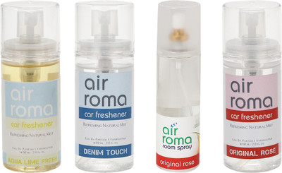

Airroma Aqua Lime Fresh, Denim Touch, Original Rose Spray(380 ml)
