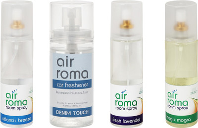 

Airroma Atlantic Breeze, Denim Touch, Fresh Lavender, Magic Mogra Car Freshener(660 ml)