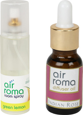 Airroma Green Lemon, Indian Rose Aroma Oil, Spray(215 ml)