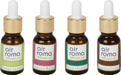 Airroma Green Lemon, Indian Rose, Mogra Flower, Sandalwood Aroma Oil, Spray(60 ml)