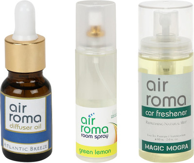

Airroma Atlantic Breeze, Green Lemon, Magic Mogra Aroma Oil(275 ml)