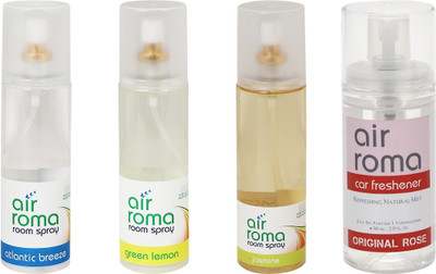 

Airroma Atlantic Breeze, Green Lemon, Jasmine, Original Rose Car Freshener(660 ml)
