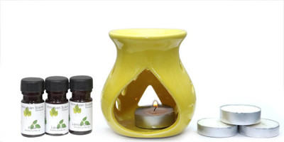 Myesquire Lemongrass Diffuser Set Ceramic Burner Pot(7 x 4.29 ml)