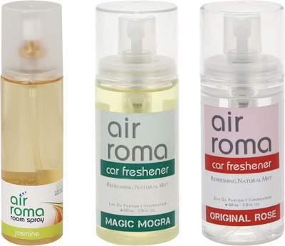 

Airroma Jasmine, Magic Mogra, Original Rose Spray(320 ml)
