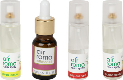

Airroma Green Lemon, Indian Rose, Original Rose, Sweet Sandal Aroma Oil, Spray(630 ml)