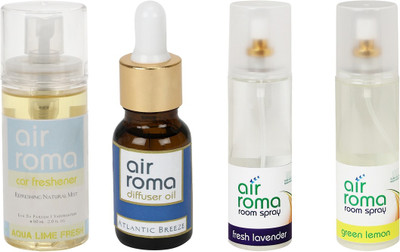 

Airroma Aqua Lime Fresh, Atlantic Breeze, Fresh Lavender, Green Lemon Aroma Oil, Spray(490 ml)