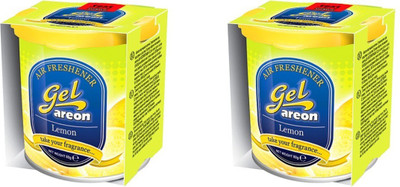 areon Lemon Car Freshener Spray Gel - (Pack of 2)(2 x 80 g)