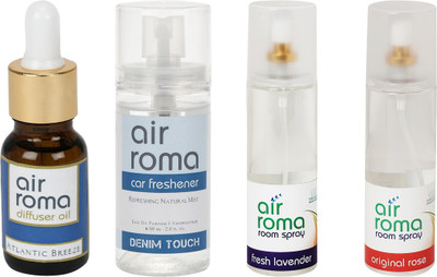 

Airroma Atlantic Breeze, Denim Touch, Fresh Lavender, Original Rose Aroma Oil(490 ml)