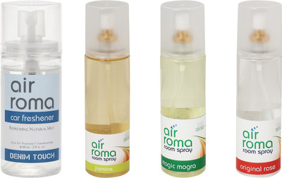 

Airroma Denim Touch, Jasmine, Magic Mogra, Original Rose Spray(660 ml)