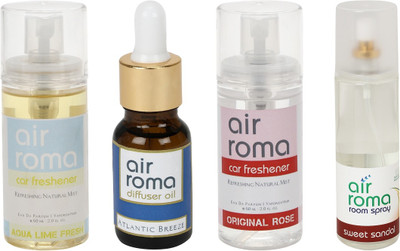 

Airroma Aqua Lime Fresh, Atlantic Breeze, Original Rose, Sweet Sandal Aroma Oil, Spray(350 ml)