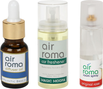 

Airroma Atlantic Breeze, Magic Mogra, Original Rose Aroma Oil, Spray(275 ml)