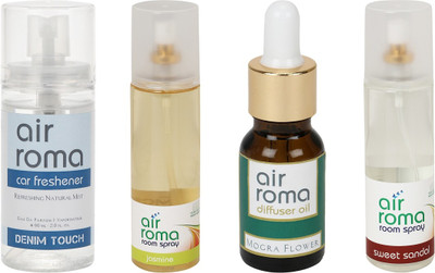 

Airroma Denim Touch, Jasmine, Mogra Flower, Sweet Sandal Car Freshener(490 ml)