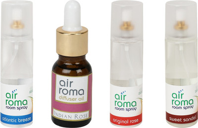 

Airroma Atlantic Breeze, Indian Rose, Original Rose, Sweet Sandal Aroma Oil, Spray(630 ml)