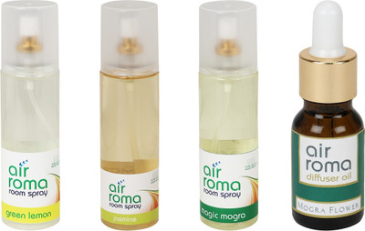 

Airroma Green Lemon, Jasmine, Magic Mogra, Mogra Flower Car Freshener(630 ml)