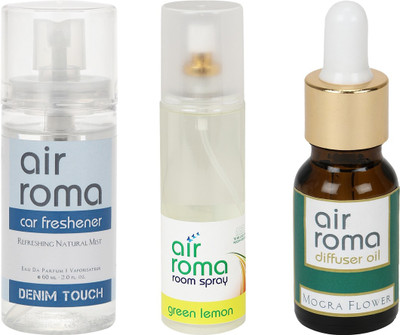 

Airroma Denim Touch, Green Lemon, Mogra Flower Aroma Oil, Spray(275 ml)