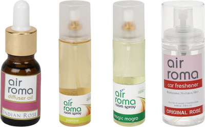

Airroma Indian Rose, Jasmine, Magic Mogra, Original Rose Aroma Oil(490 ml)