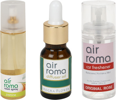 

Airroma Jasmine, Mogra Flower, Original Rose Car Freshener(275 ml)