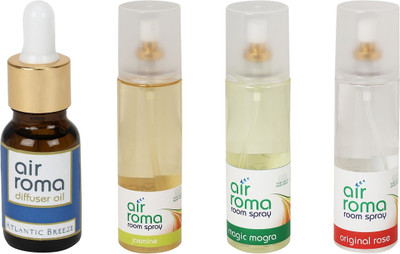 

Airroma Atlantic Breeze, Jasmine, Magic Mogra, Original Rose Car Freshener(630 ml)