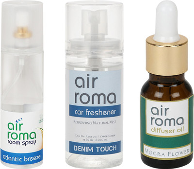 

Airroma Atlantic Breeze, Denim Touch, Mogra Flower Spray(275 ml)