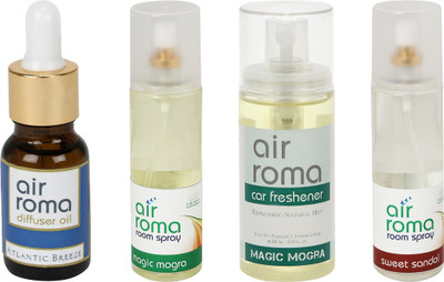 

Airroma Atlantic Breeze, Magic Mogra, Sweet Sandal Aroma Oil(490 ml)