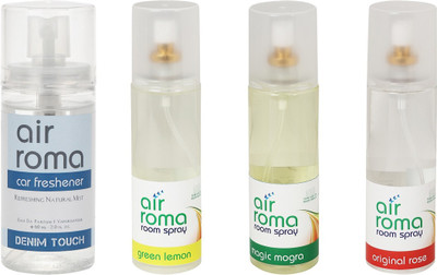 

Airroma Denim Touch, Green Lemon, Magic Mogra, Original Rose Spray(660 ml)