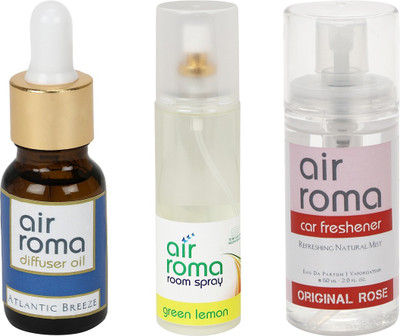 

Airroma Atlantic Breeze, Green Lemon, Original Rose Car Freshener(275 ml)