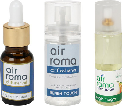 

Airroma Atlantic Breeze, Denim Touch, Magic Mogra Car Freshener(275 ml)