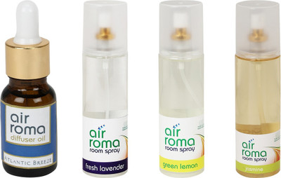 

Airroma Atlantic Breeze, Fresh Lavender, Green Lemon, Jasmine Aroma Oil, Spray(630 ml)