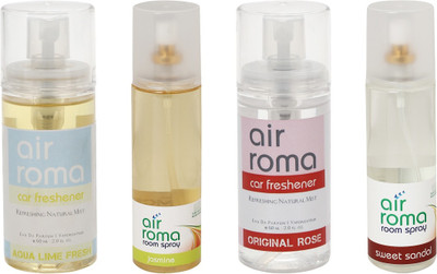 

Airroma Aqua Lime Fresh, Jasmine, Original Rose, Sweet Sandal Spray(520 ml)