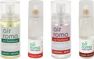 

Airroma Magic Mogra, Original Rose, Sweet Sandal Car Freshener(520 ml)