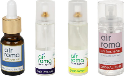 

Airroma Atlantic Breeze, Fresh Lavender, Green Lemon, Original Rose Aroma Oil, Spray(490 ml)