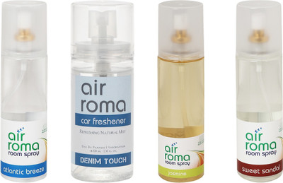 

Airroma Atlantic Breeze, Denim Touch, Jasmine, Sweet Sandal Car Freshener(660 ml)