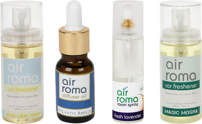 

Airroma Aqua Lime Fresh, Atlantic Breeze, Fresh Lavender, Magic Mogra Aroma Oil, Spray(350 ml)