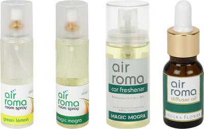 

Airroma Green Lemon, Magic Mogra, Mogra Flower Aroma Oil, Spray(490 ml)