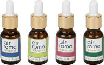 Airroma Atlantic Breeze, Green Lemon, Indian Rose, Mogra Flower Aroma Oil(90 ml)
