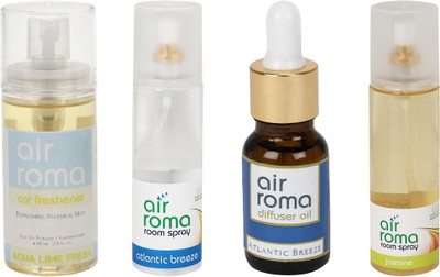 

Airroma Aqua Lime Fresh, Atlantic Breeze, Jasmine Aroma Oil, Spray(490 ml)